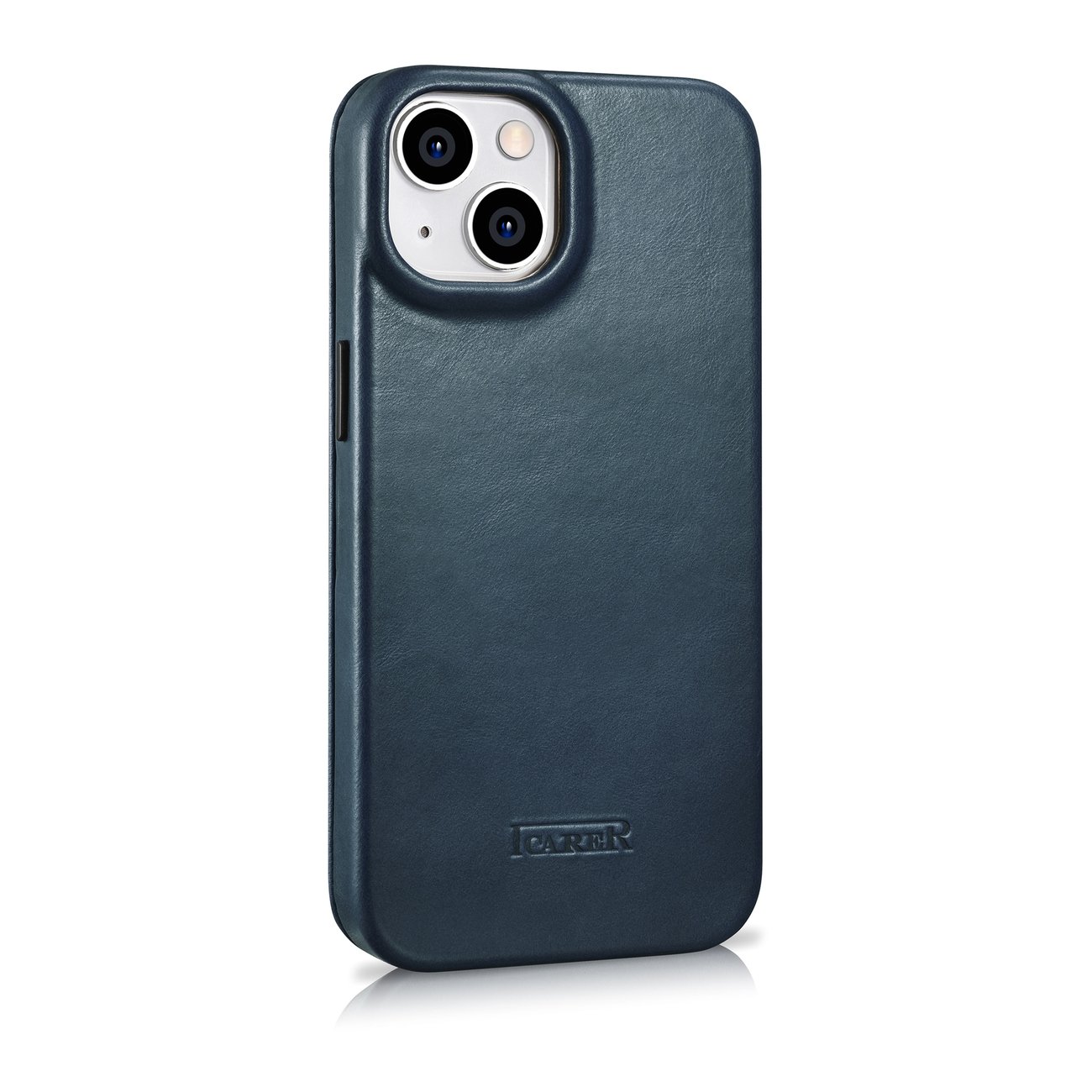 Pokrowiec etui skrzane z klapk iCarer CE Oil Wax Premium Leather Folio Case niebieskie APPLE iPhone 14 / 4
