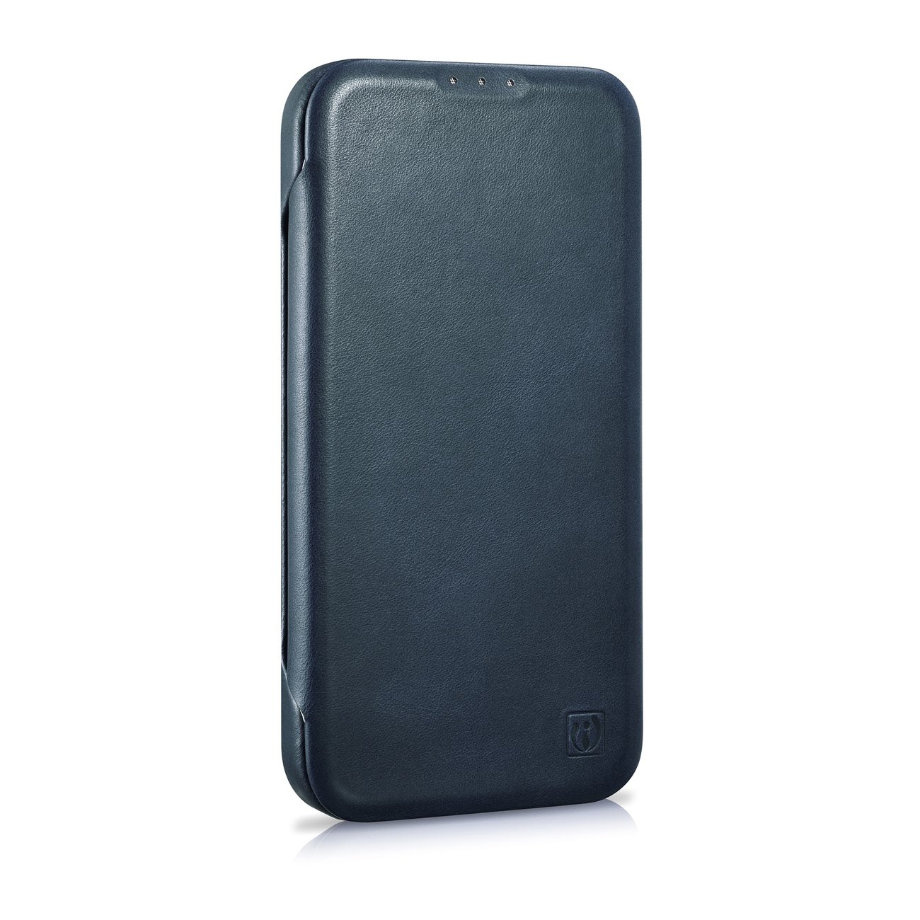 Pokrowiec etui skrzane z klapk iCarer CE Oil Wax Premium Leather Folio Case niebieskie APPLE iPhone 14 / 5