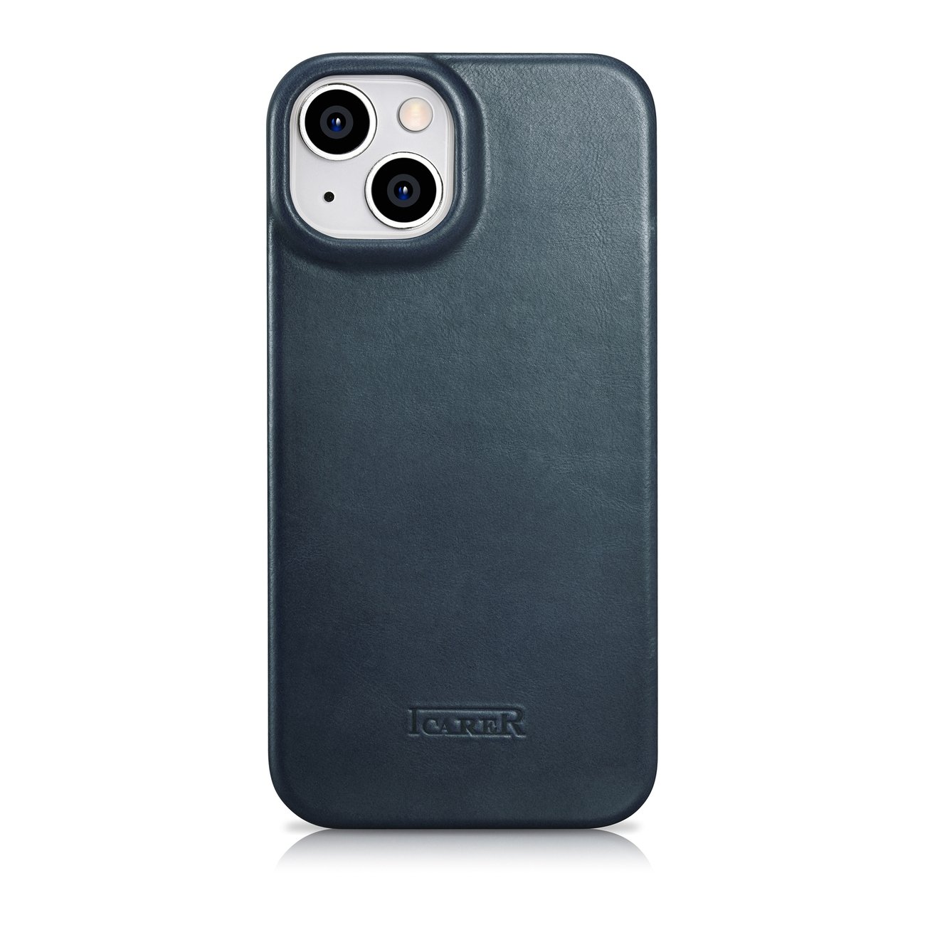 Pokrowiec etui skrzane z klapk iCarer CE Oil Wax Premium Leather Folio Case niebieskie APPLE iPhone 14 Plus / 3