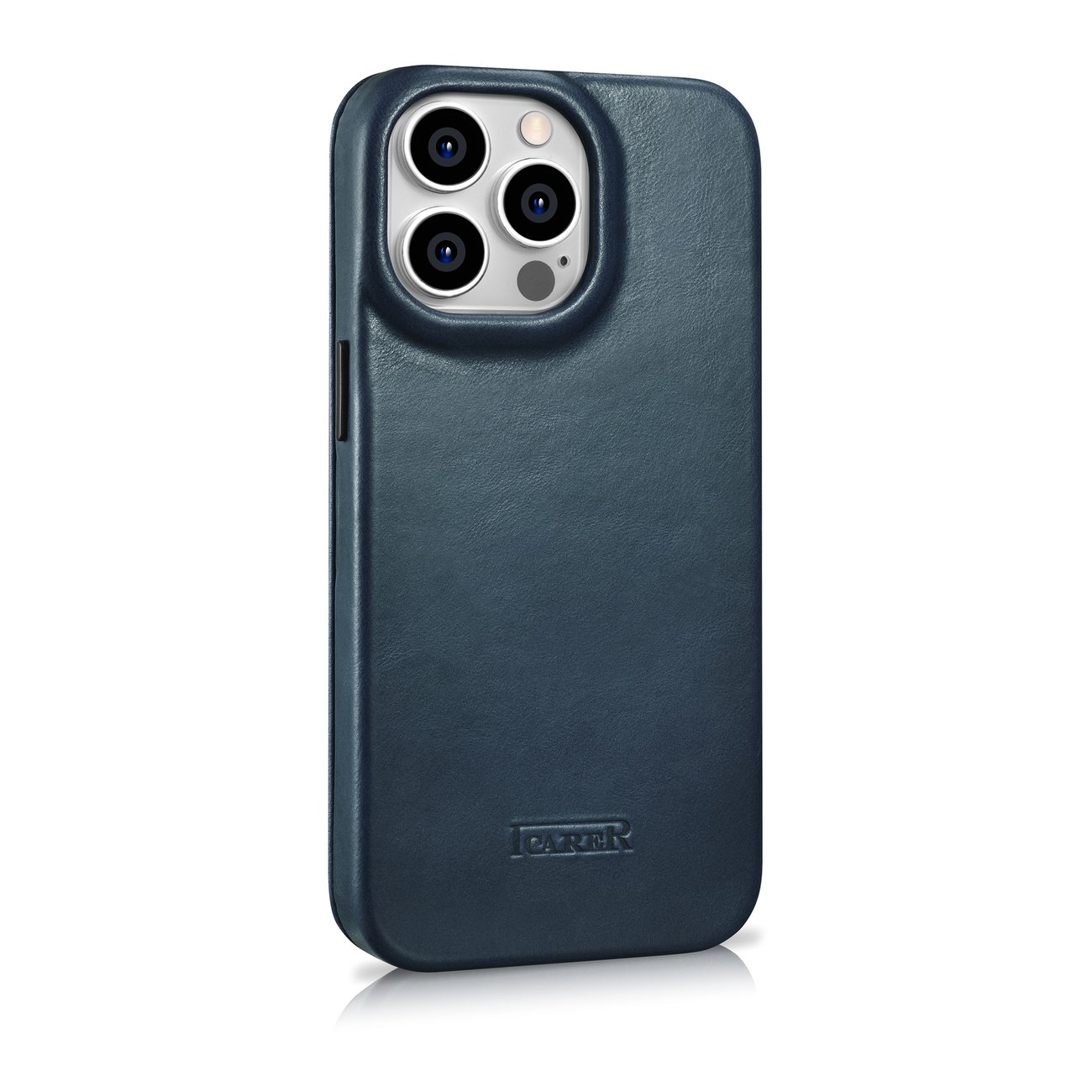 Pokrowiec etui skrzane z klapk iCarer CE Oil Wax Premium Leather Folio Case niebieskie APPLE iPhone 14 Pro / 4