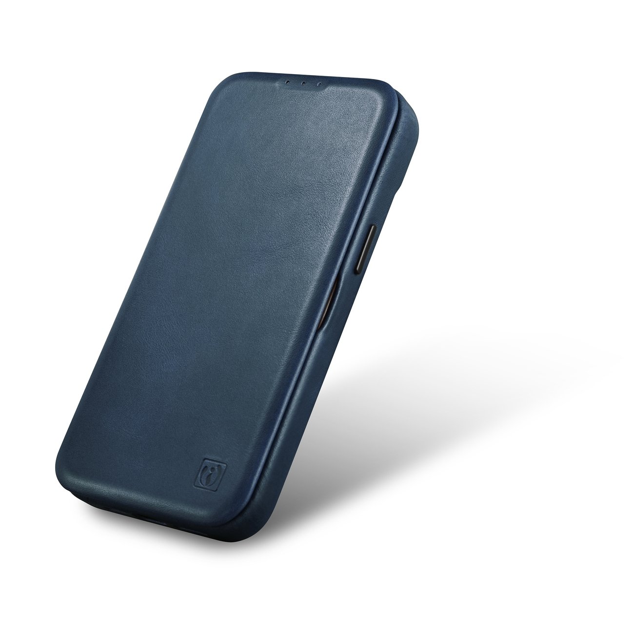 Pokrowiec etui skrzane z klapk iCarer CE Oil Wax Premium Leather Folio Case niebieskie APPLE iPhone 14 Pro / 7