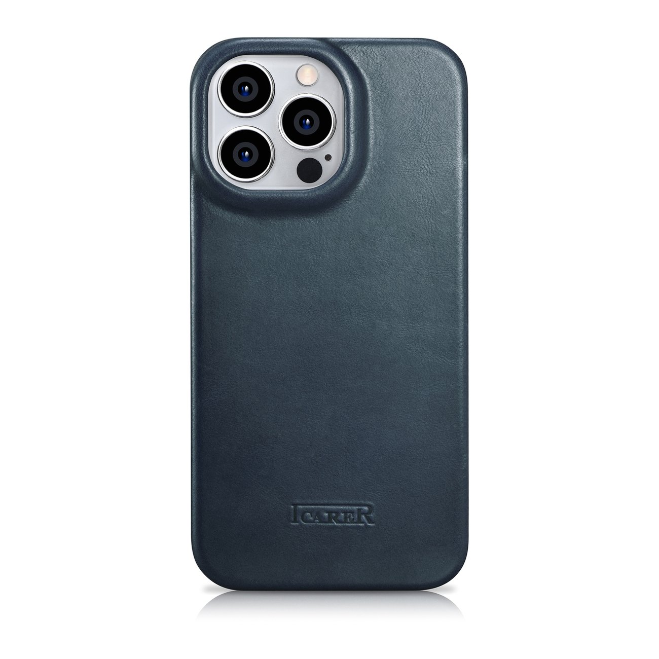 Pokrowiec etui skrzane z klapk iCarer CE Oil Wax Premium Leather Folio Case niebieskie APPLE iPhone 14 Pro Max / 3