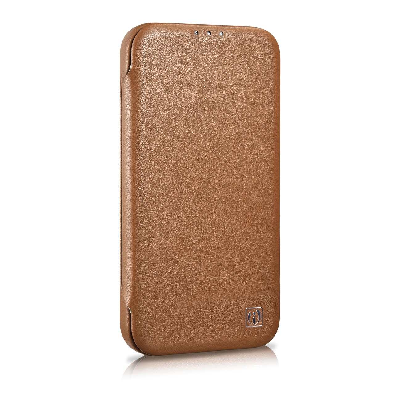 Pokrowiec etui skrzane z klapk iCarer CE Premium Leather Folio Case brzowe APPLE iPhone 14 / 5