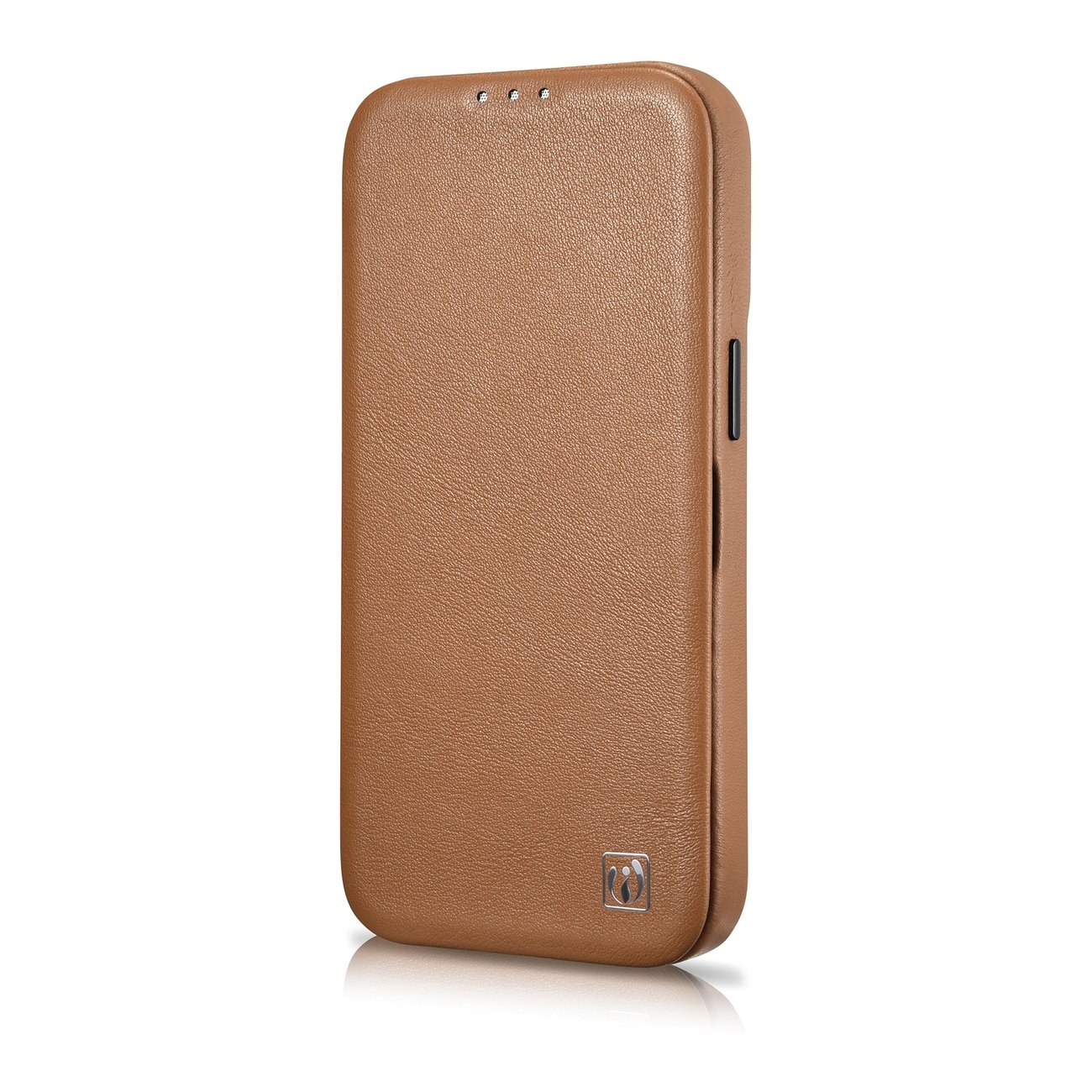 Pokrowiec etui skrzane z klapk iCarer CE Premium Leather Folio Case brzowe APPLE iPhone 14 / 6