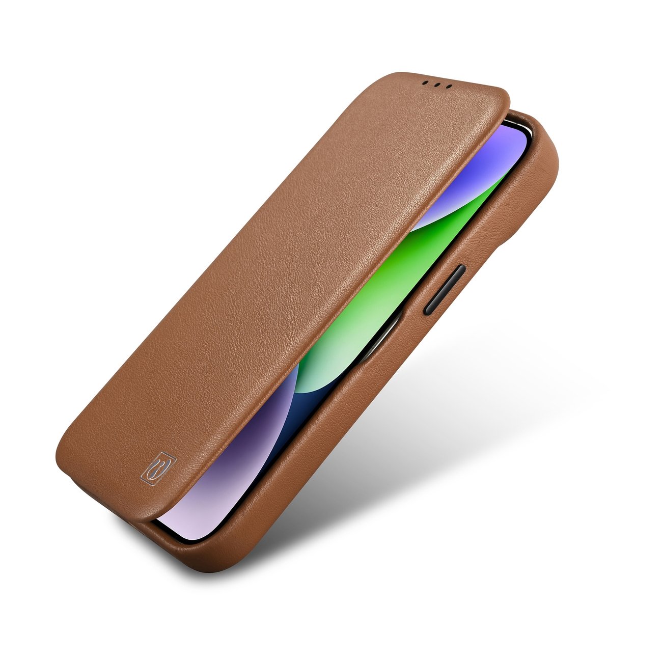 Pokrowiec etui skrzane z klapk iCarer CE Premium Leather Folio Case brzowe APPLE iPhone 14 Pro / 10