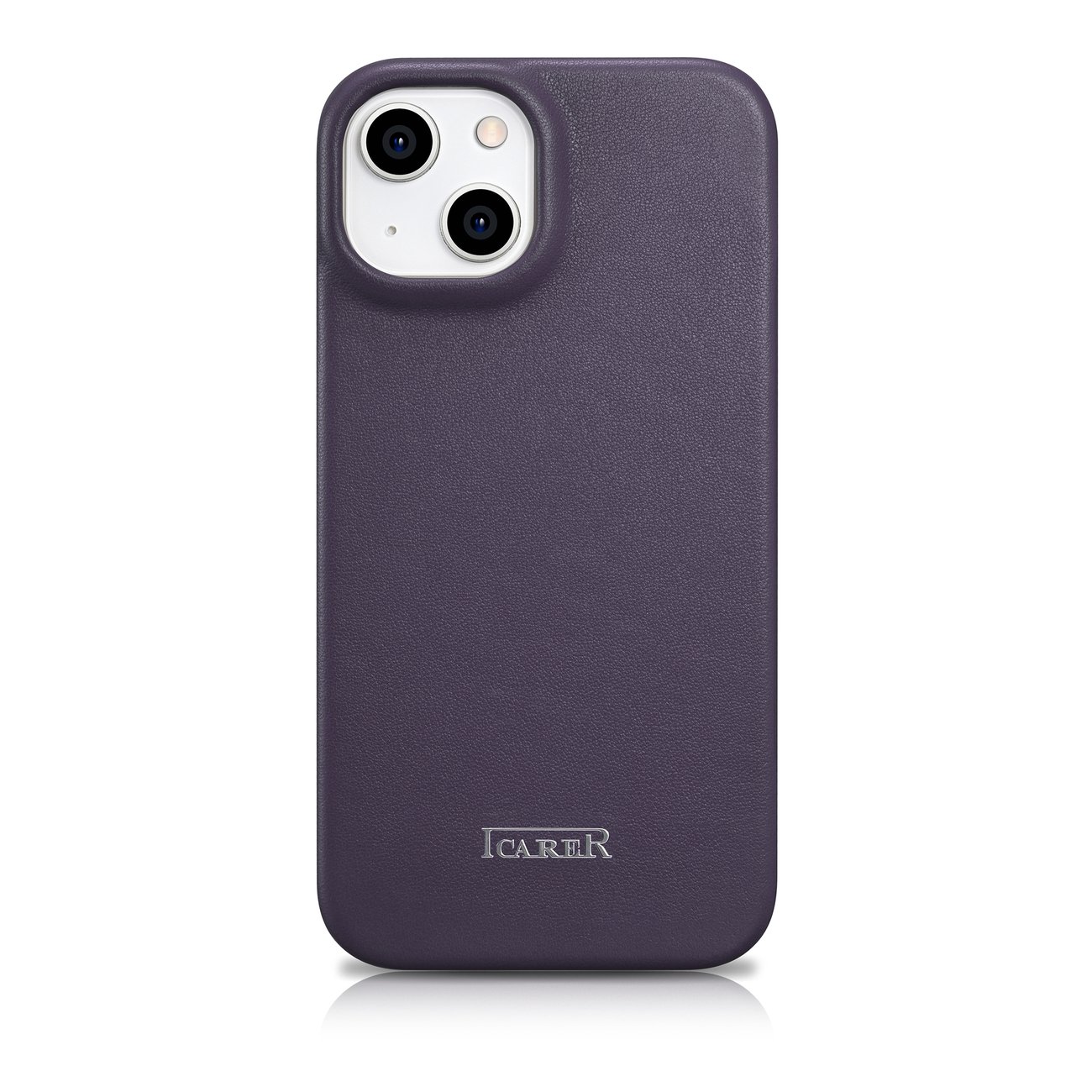 Pokrowiec etui skrzane z klapk iCarer CE Premium Leather Folio Case ciemnofioletowe APPLE iPhone 14 / 3
