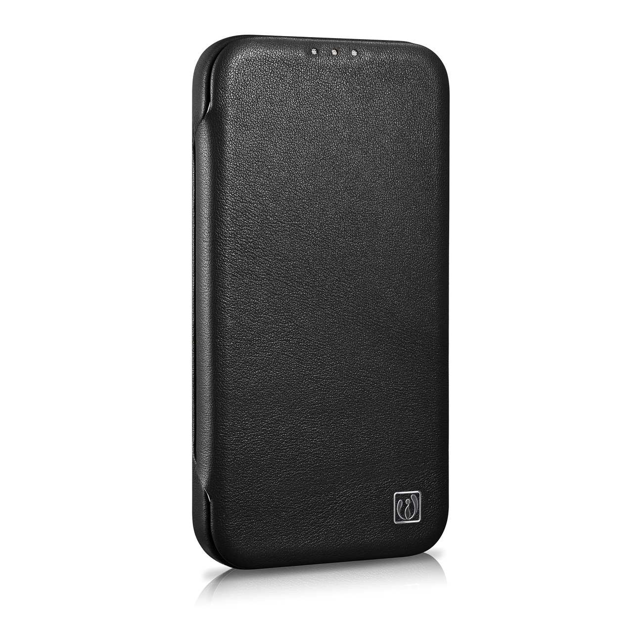 Pokrowiec etui skrzane z klapk iCarer CE Premium Leather Folio Case czarne APPLE iPhone 14 / 5
