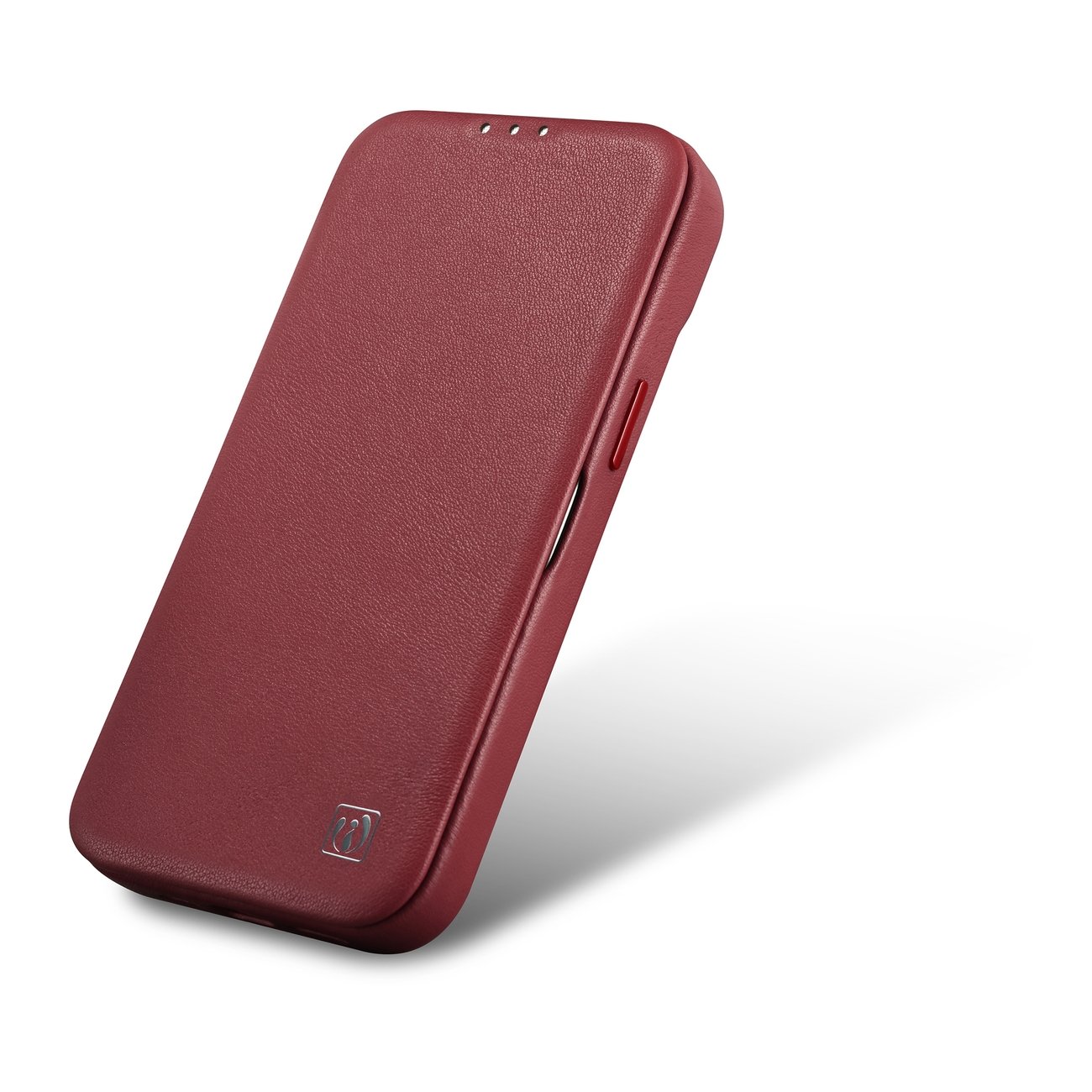 Pokrowiec etui skrzane z klapk iCarer CE Premium Leather Folio Case czerwone APPLE iPhone 14 / 10
