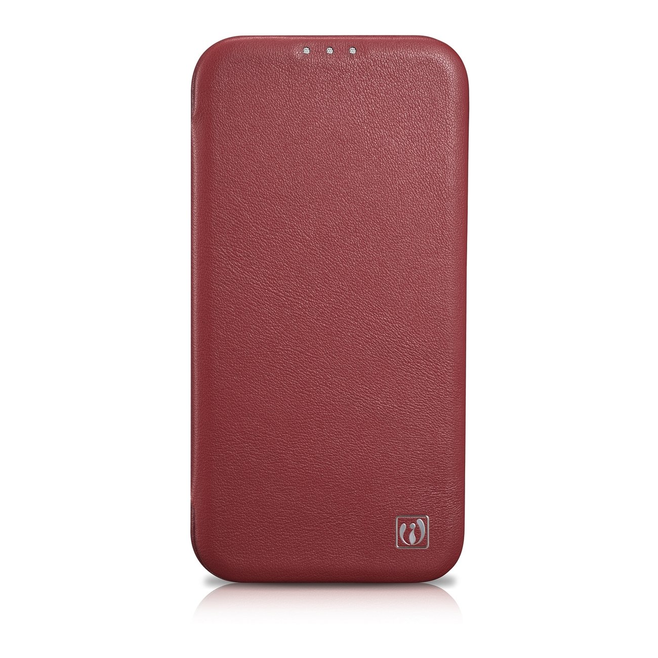 Pokrowiec etui skrzane z klapk iCarer CE Premium Leather Folio Case czerwone APPLE iPhone 14 / 2