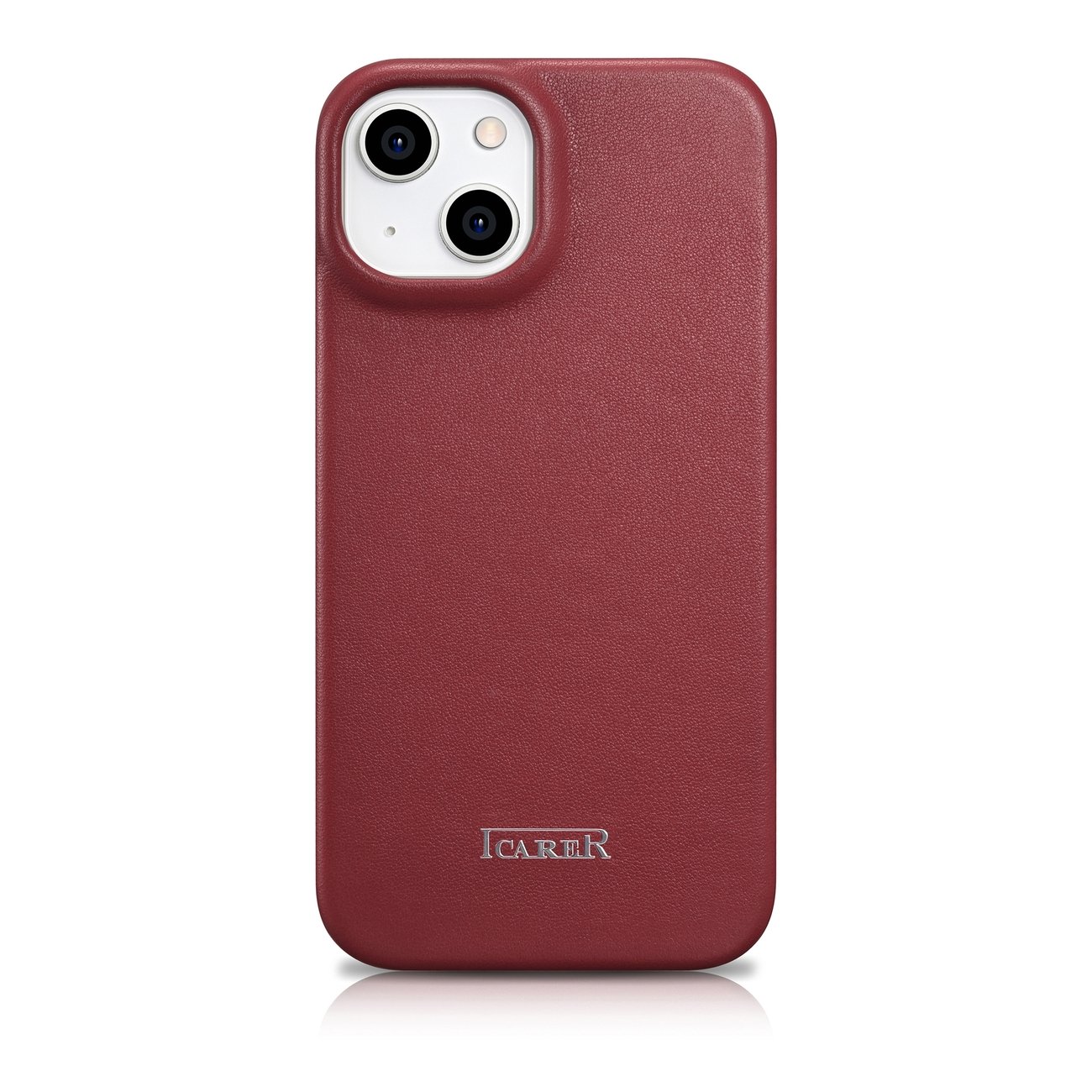 Pokrowiec etui skrzane z klapk iCarer CE Premium Leather Folio Case czerwone APPLE iPhone 14 / 3