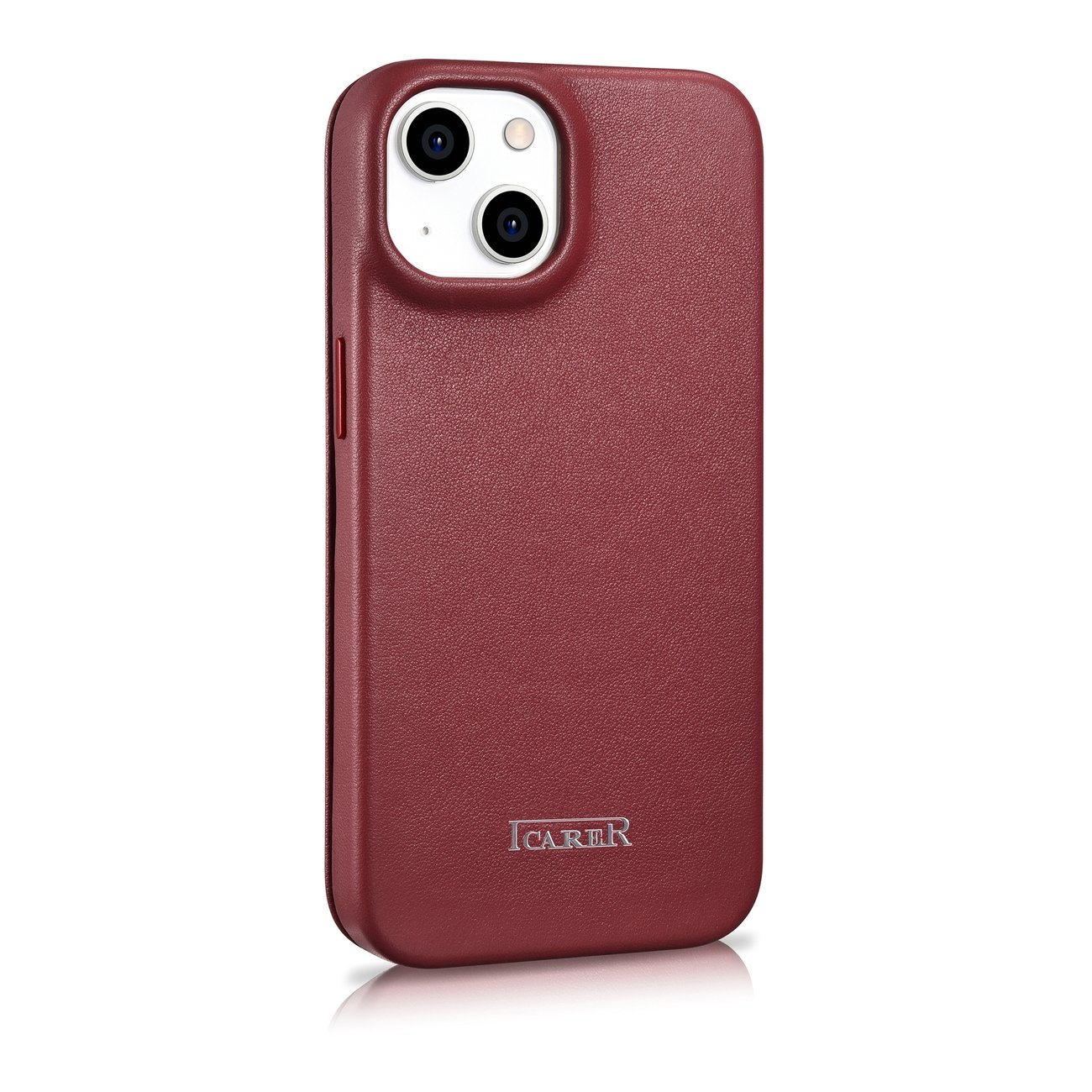 Pokrowiec etui skrzane z klapk iCarer CE Premium Leather Folio Case czerwone APPLE iPhone 14 / 4