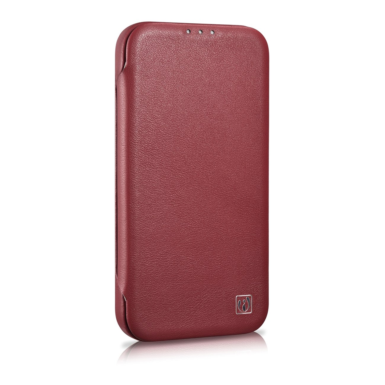 Pokrowiec etui skrzane z klapk iCarer CE Premium Leather Folio Case czerwone APPLE iPhone 14 / 5