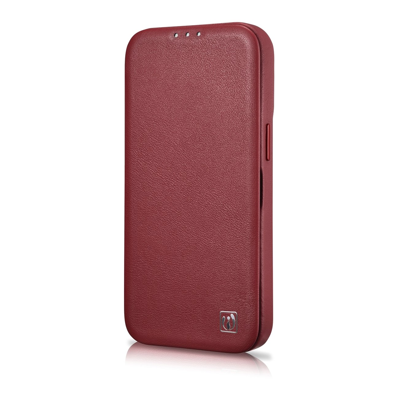 Pokrowiec etui skrzane z klapk iCarer CE Premium Leather Folio Case czerwone APPLE iPhone 14 / 6