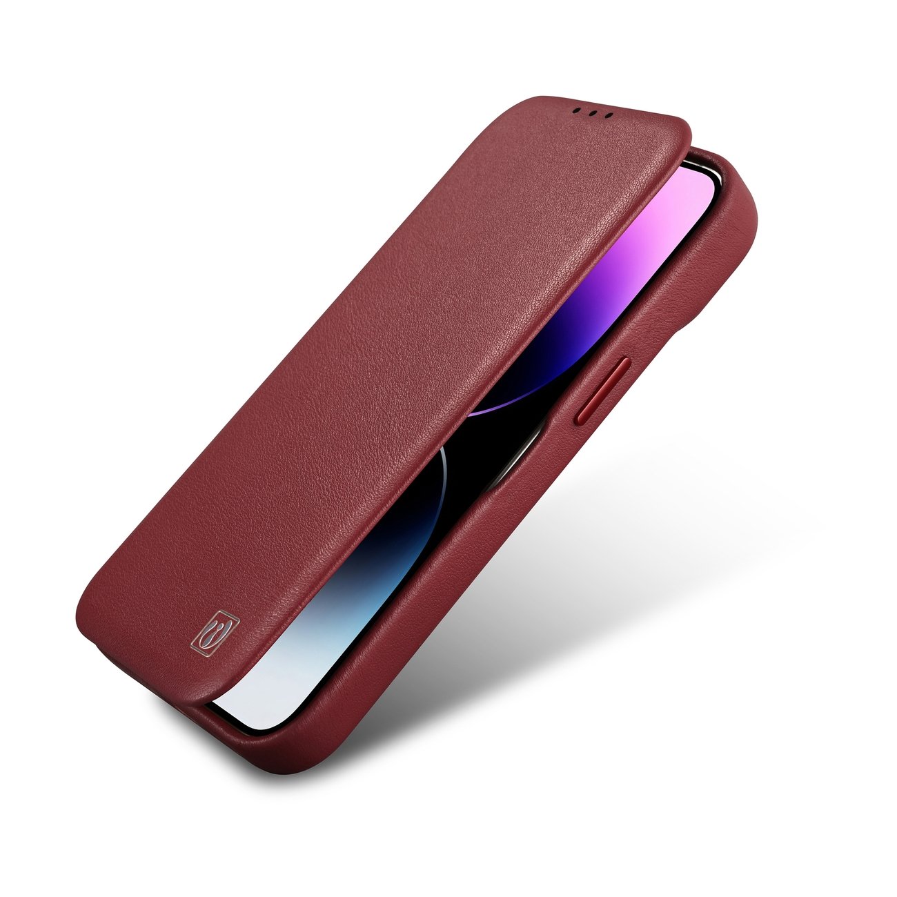 Pokrowiec etui skrzane z klapk iCarer CE Premium Leather Folio Case czerwone APPLE iPhone 14 Plus / 9