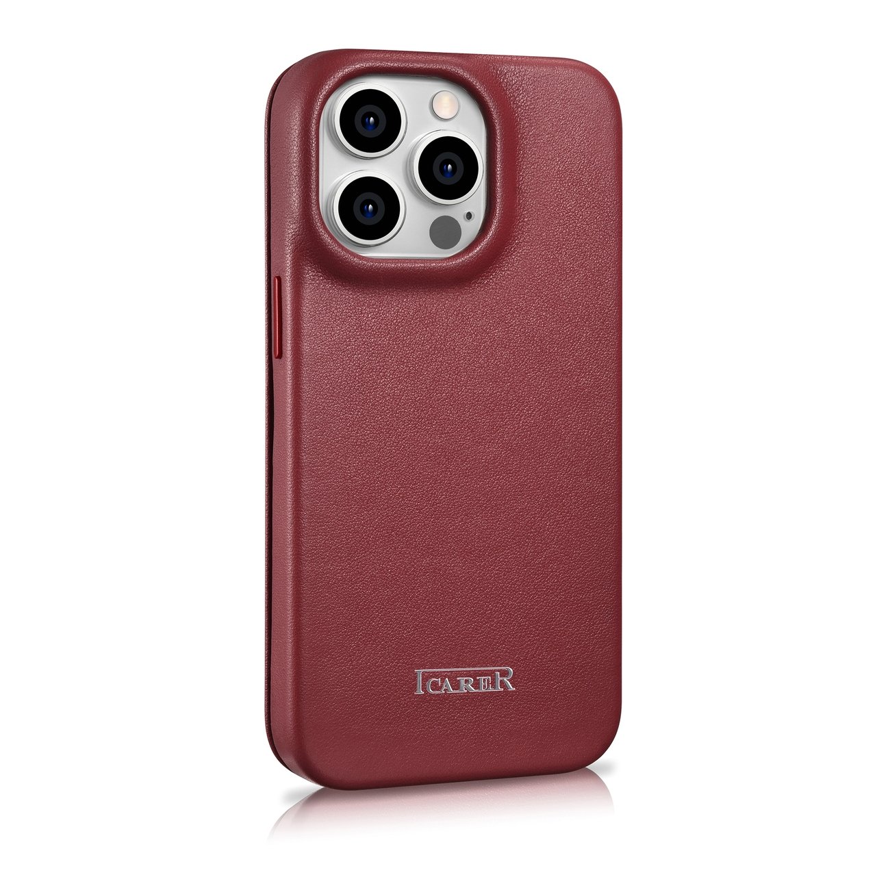Pokrowiec etui skrzane z klapk iCarer CE Premium Leather Folio Case czerwone APPLE iPhone 14 Pro / 4