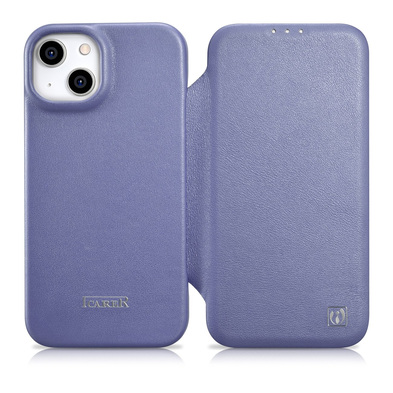 Pokrowiec etui skrzane z klapk iCarer CE Premium Leather Folio Case jasnofioletowe APPLE iPhone 14 Plus