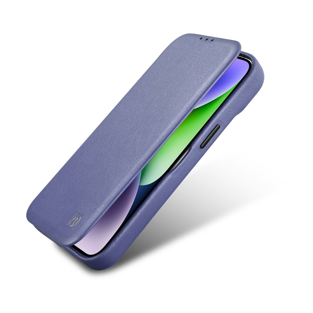 Pokrowiec etui skrzane z klapk iCarer CE Premium Leather Folio Case jasnofioletowe APPLE iPhone 14 Pro Max / 8