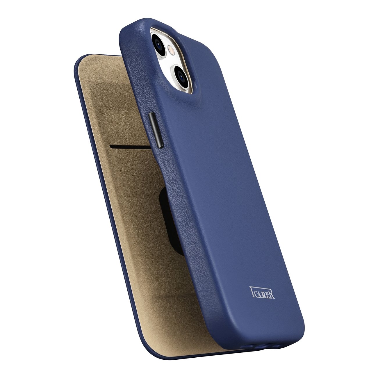 Pokrowiec etui skrzane z klapk iCarer CE Premium Leather Folio Case niebieskie APPLE iPhone 14 Plus / 10