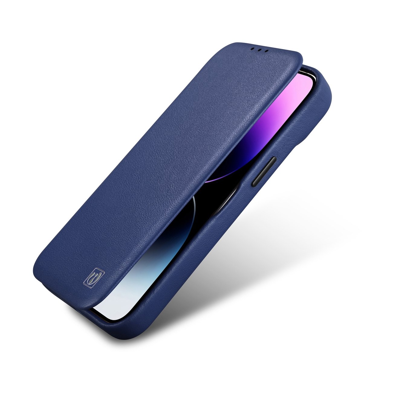 Pokrowiec etui skrzane z klapk iCarer CE Premium Leather Folio Case niebieskie APPLE iPhone 14 Plus / 9