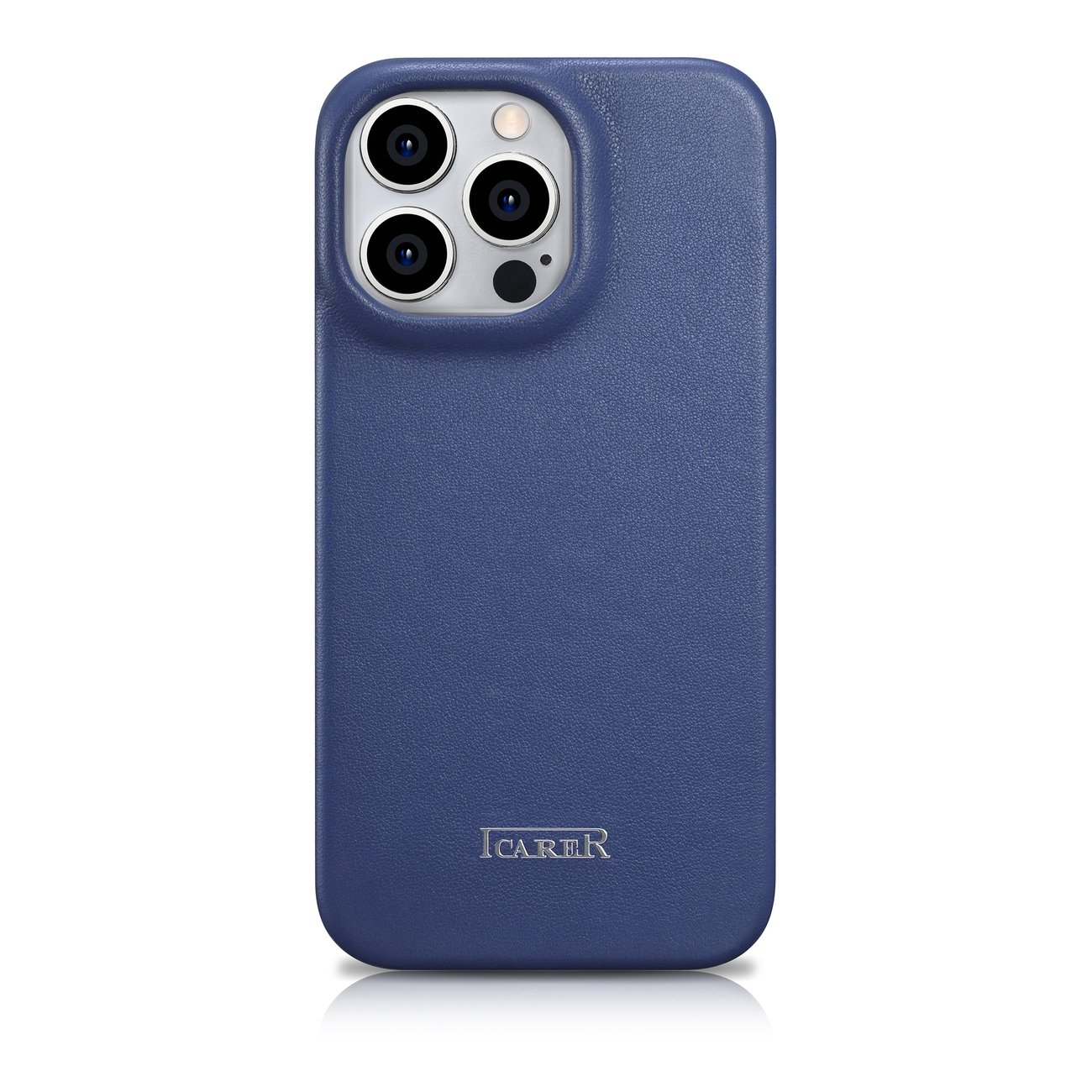 Pokrowiec etui skrzane z klapk iCarer CE Premium Leather Folio Case niebieskie APPLE iPhone 14 Pro / 3