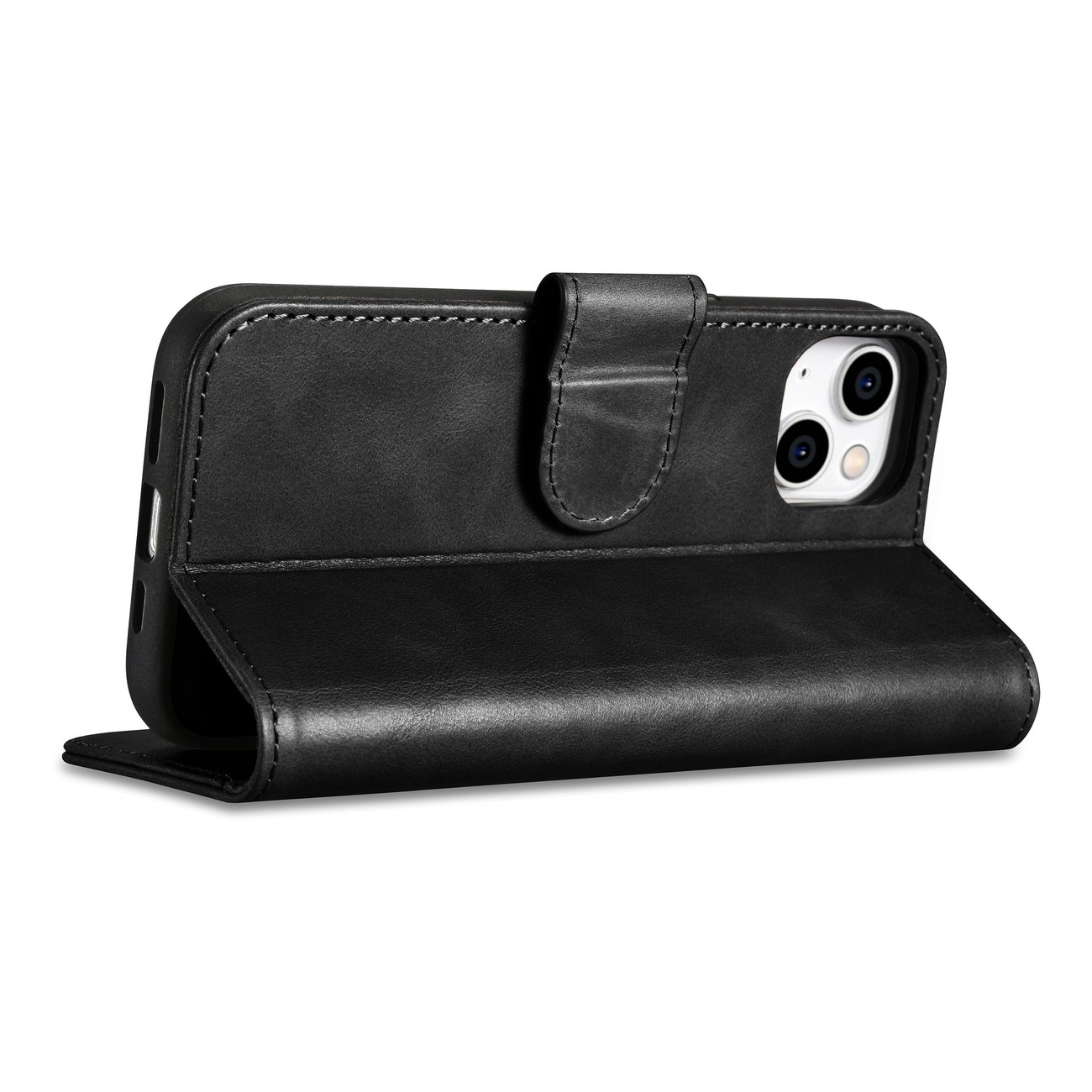 Pokrowiec etui skrzane z klapk iCarer Oil Wax Wallet Case 2in1 czarne APPLE iPhone 14 Plus / 8