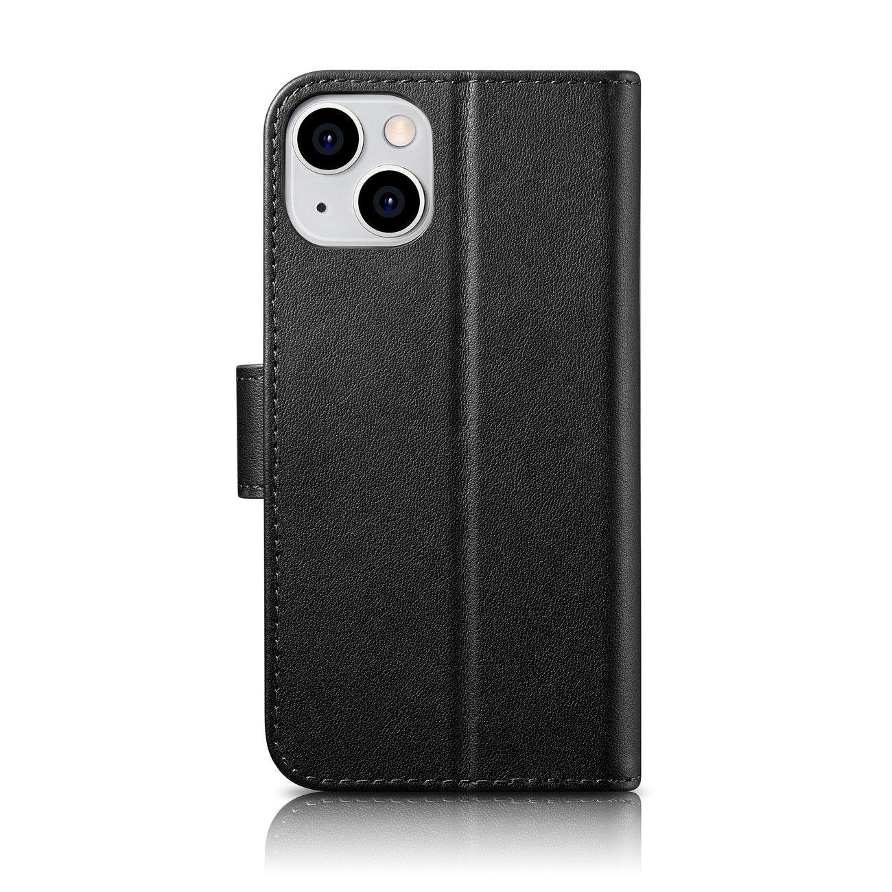Pokrowiec etui skrzane z klapk iCarer Wallet Case 2in1 czarne APPLE iPhone 14 Plus / 2