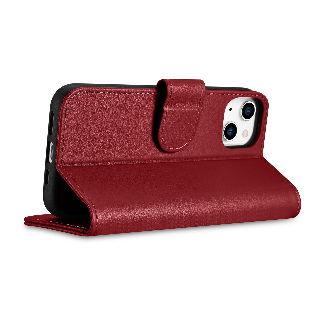 Pokrowiec etui skrzane z klapk iCarer Wallet Case 2in1 czerwone APPLE iPhone 14 / 8