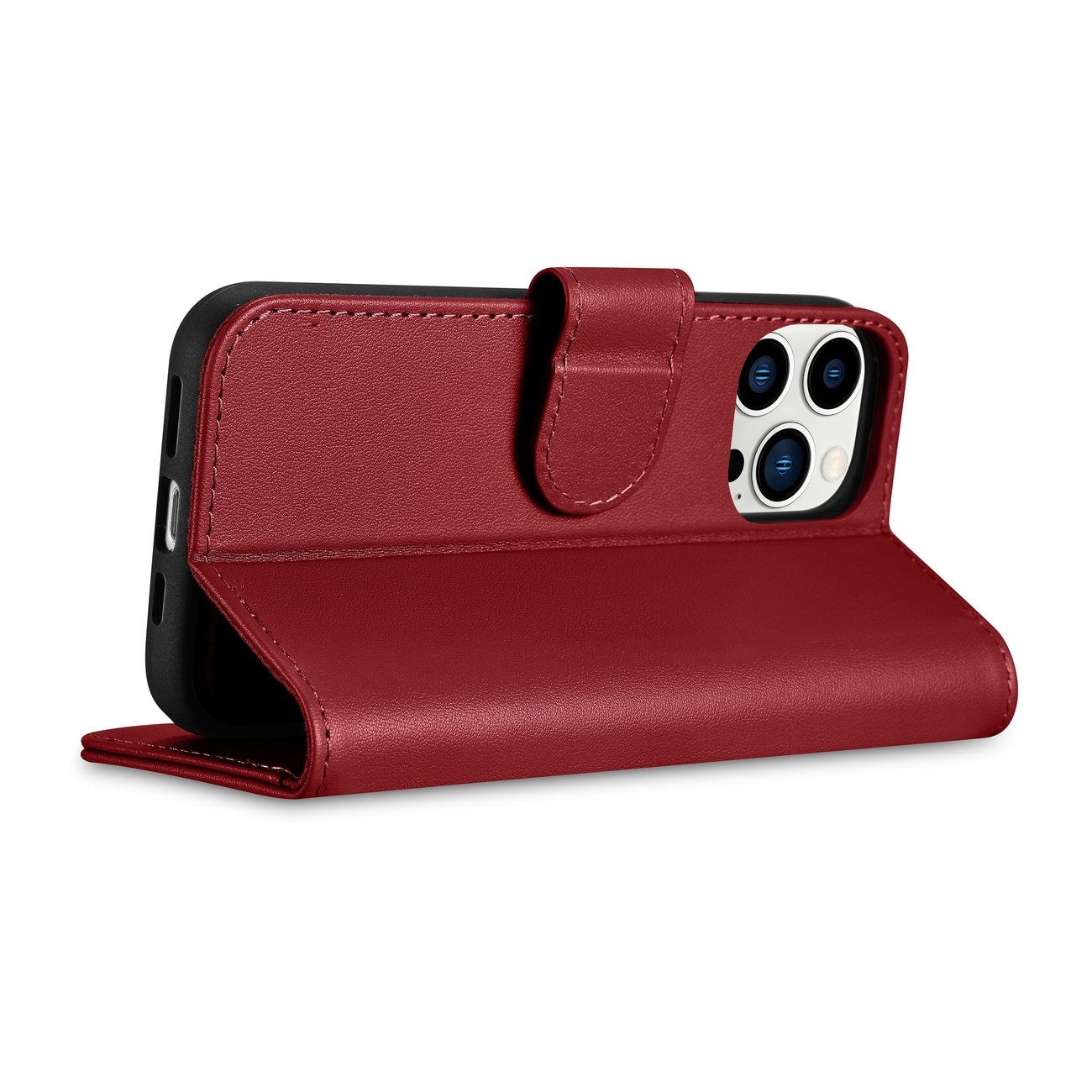 Pokrowiec etui skrzane z klapk iCarer Wallet Case 2in1 czerwone APPLE iPhone 14 Pro / 7