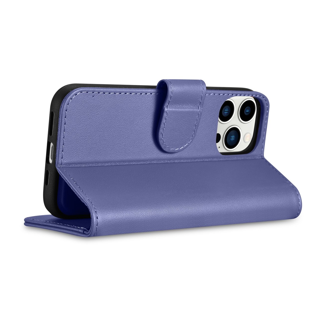 Pokrowiec etui skrzane z klapk iCarer Wallet Case 2in1 jasnofioletowe APPLE iPhone 14 Pro / 7