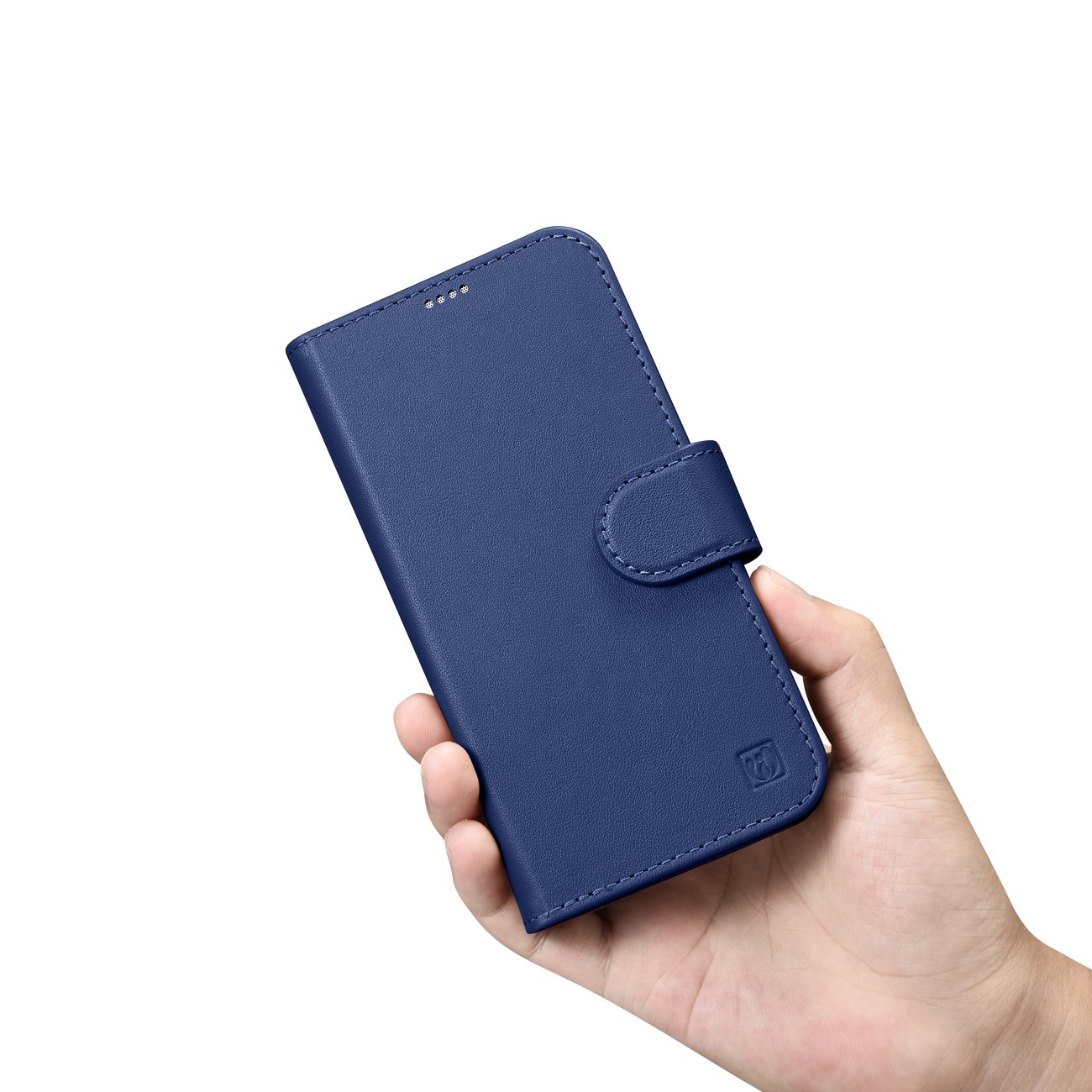 Pokrowiec etui skrzane z klapk iCarer Wallet Case 2in1 niebieskie APPLE iPhone 14 / 12