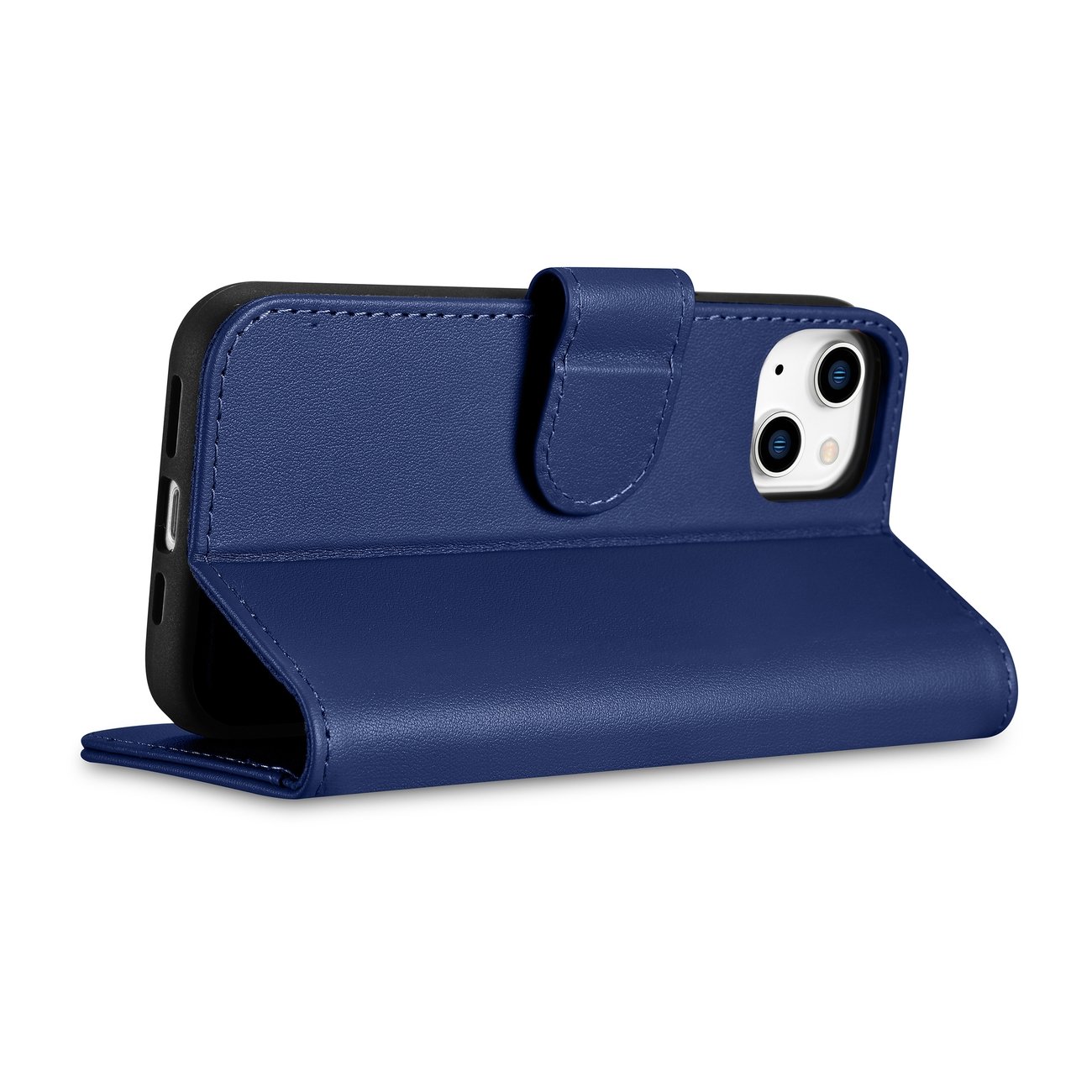 Pokrowiec etui skrzane z klapk iCarer Wallet Case 2in1 niebieskie APPLE iPhone 14 Plus / 8