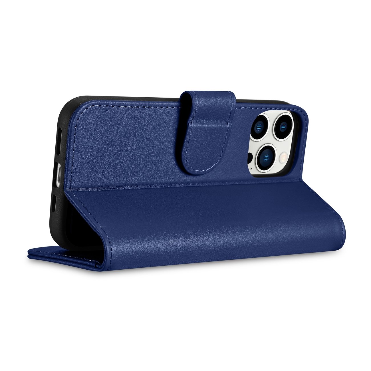 Pokrowiec etui skrzane z klapk iCarer Wallet Case 2in1 niebieskie APPLE iPhone 14 Pro / 8