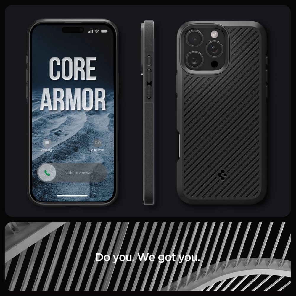 Pokrowiec etui Spigen Core Armor czarne APPLE iPhone 16 Pro / 11