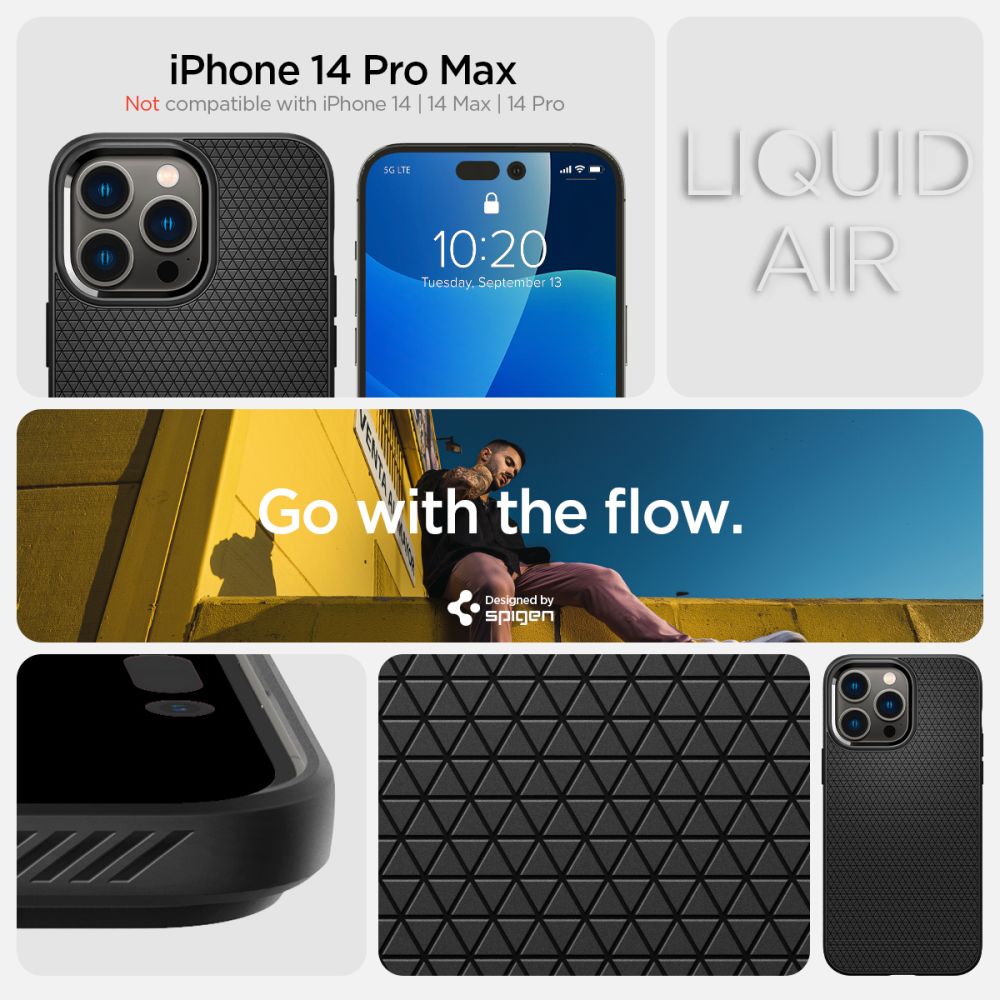Pokrowiec etui Spigen Liquid AIR Armor czarne APPLE iPhone 14 Pro Max / 11