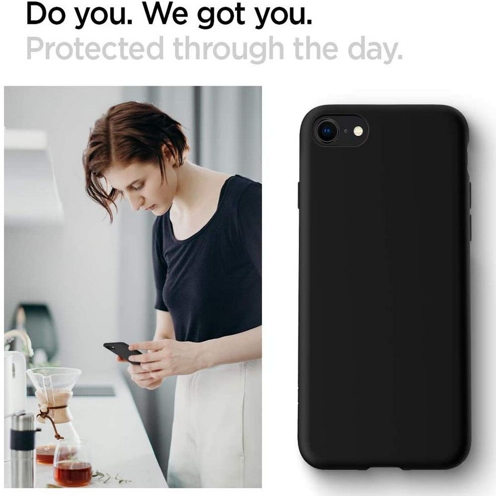 Pokrowiec etui Spigen Liquid Czarne APPLE iPhone SE 2020 / 3