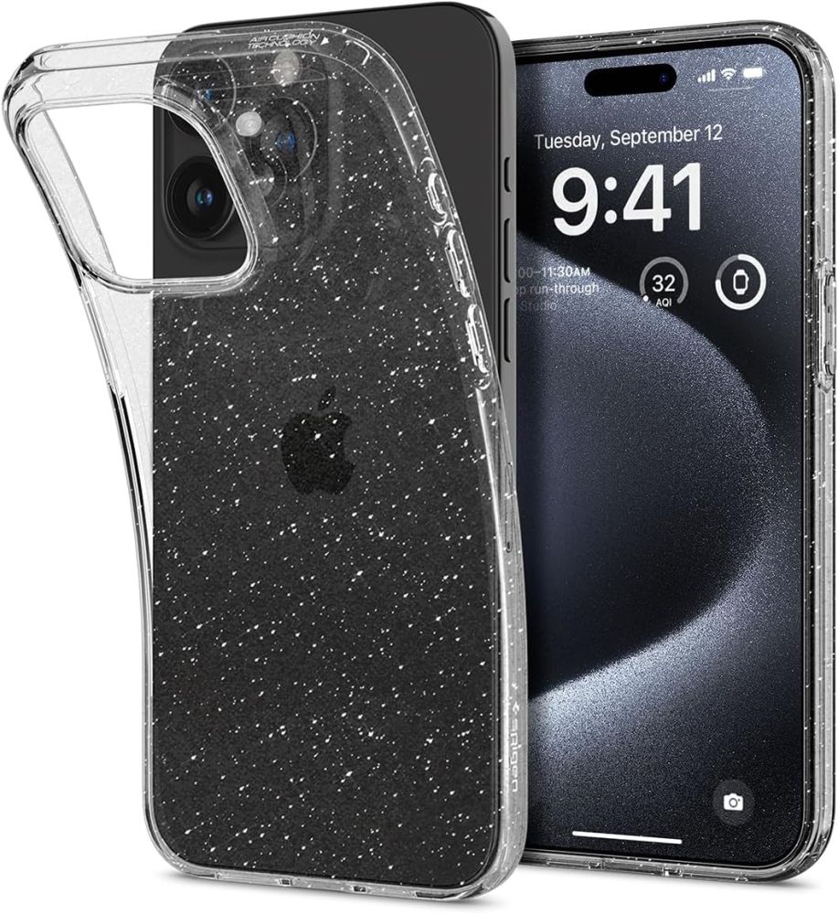 Pokrowiec etui Spigen Liquid Glitter przeroczyste APPLE iPhone 15 Pro