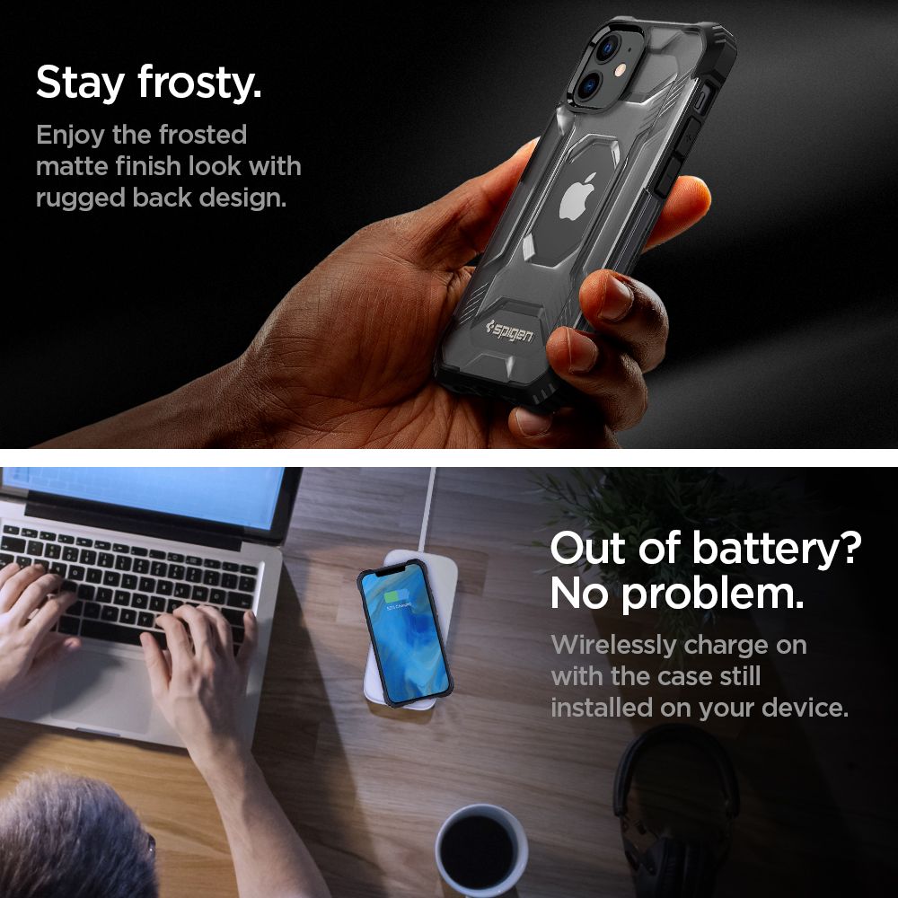 Pokrowiec etui Spigen Nitro Force Prze�roczyste APPLE iPhone 12 Mini / 6