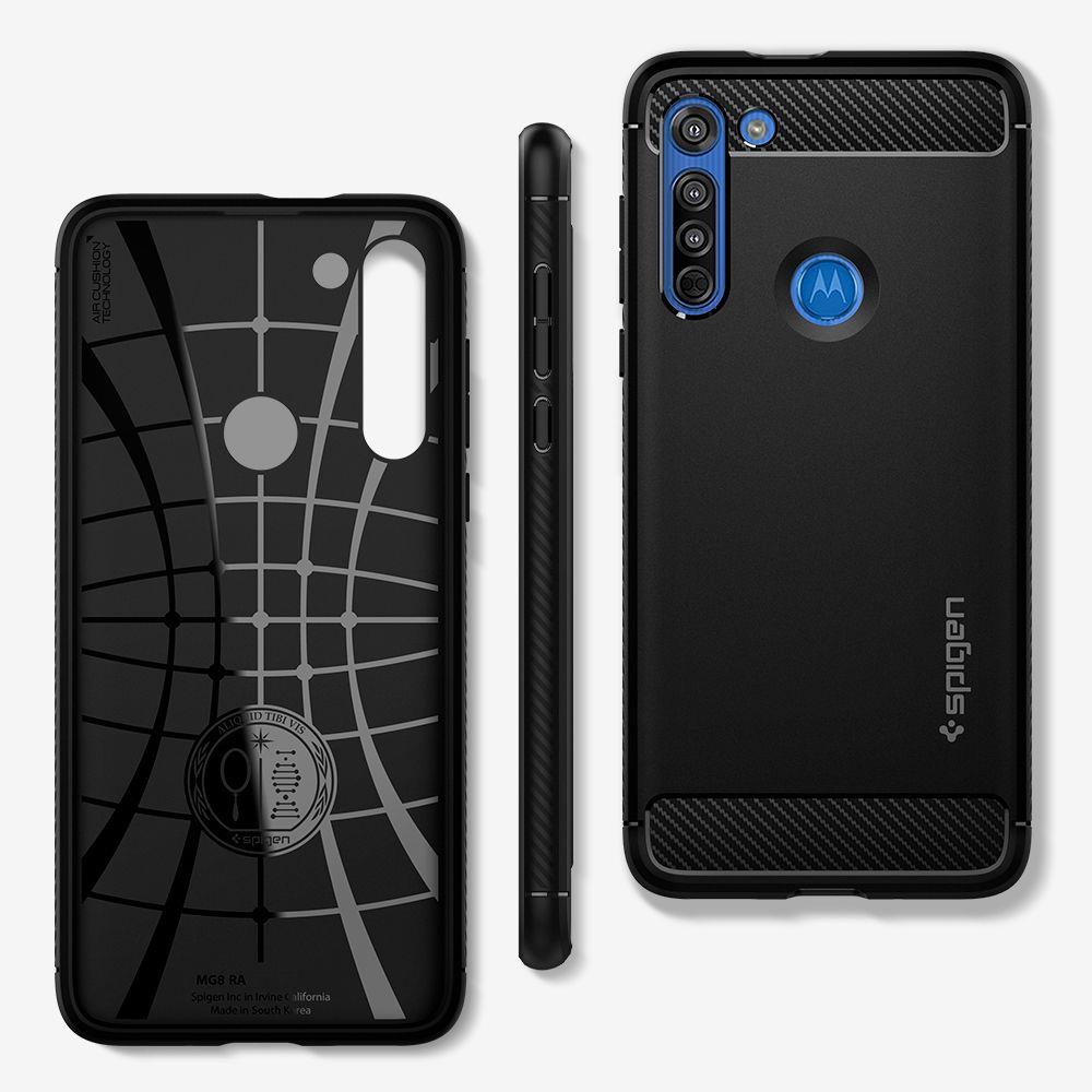 Pokrowiec etui Spigen Rugged Armor czarne MOTOROLA Moto G8 Power / 3