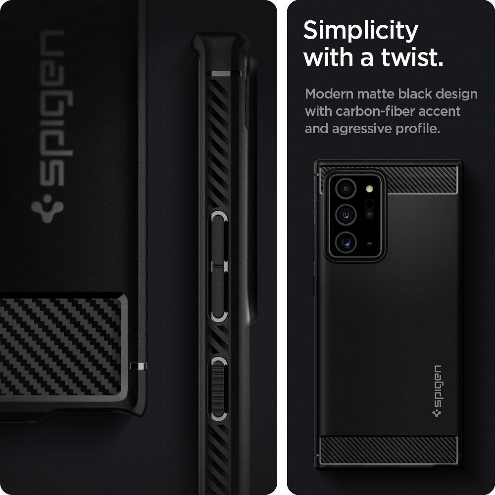 Pokrowiec etui Spigen Rugged Armor czarne SAMSUNG Galaxy Note 20 Ultra / 10
