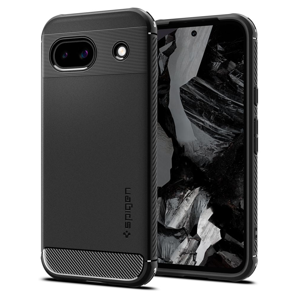 Pokrowiec etui Spigen Rugged Armor czarne Google Pixel 8a