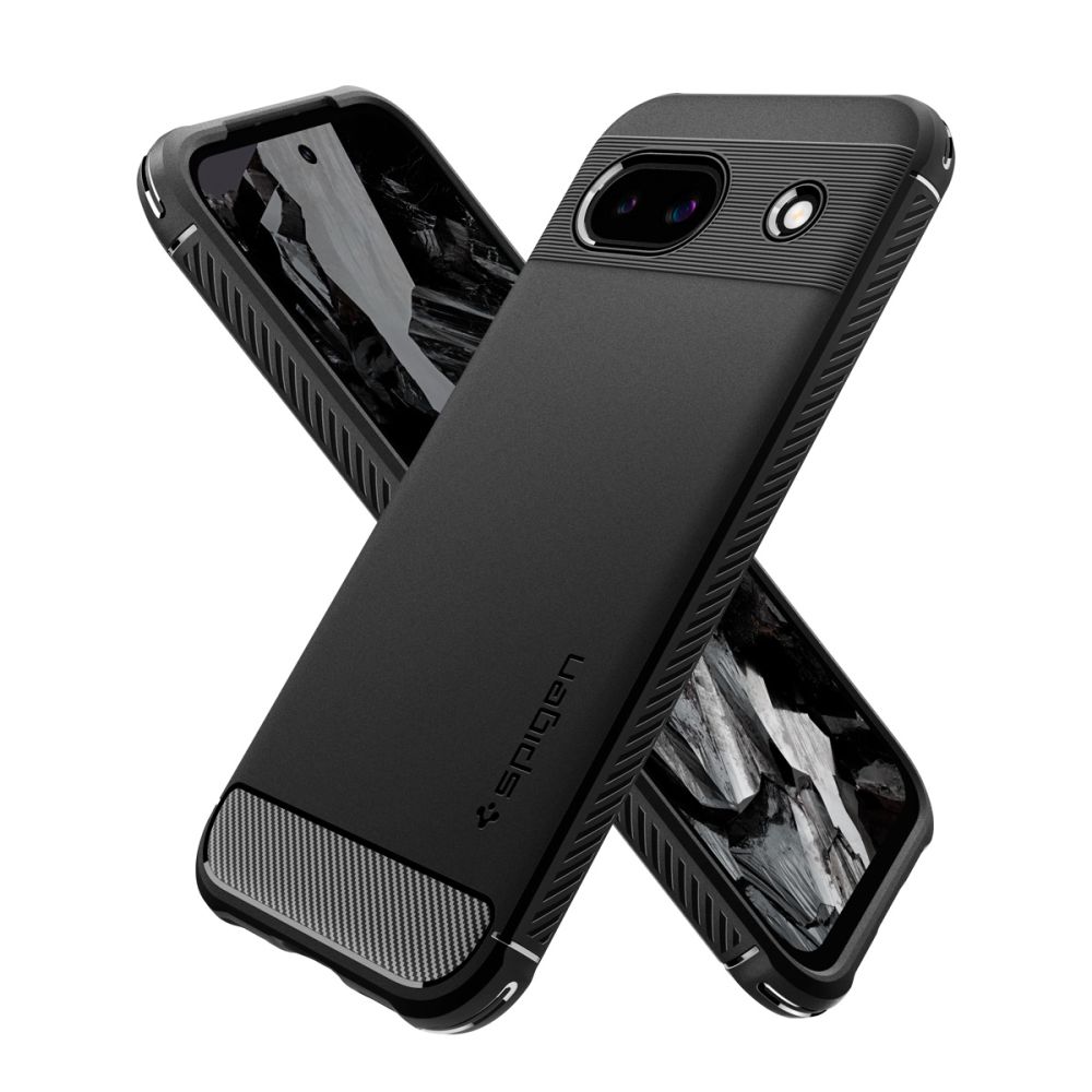 Pokrowiec etui Spigen Rugged Armor czarne Google Pixel 8a / 12