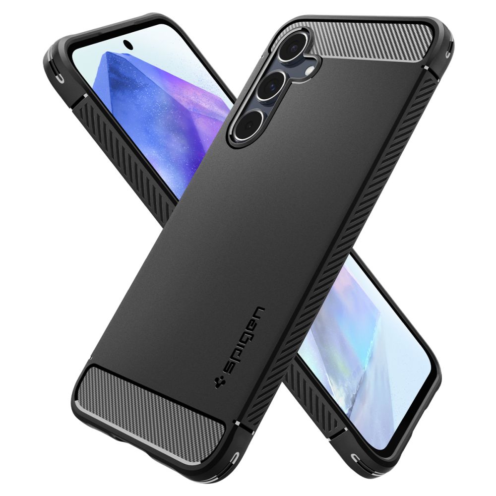 Pokrowiec etui Spigen Rugged Armor czarne SAMSUNG Galaxy A55 5G / 8