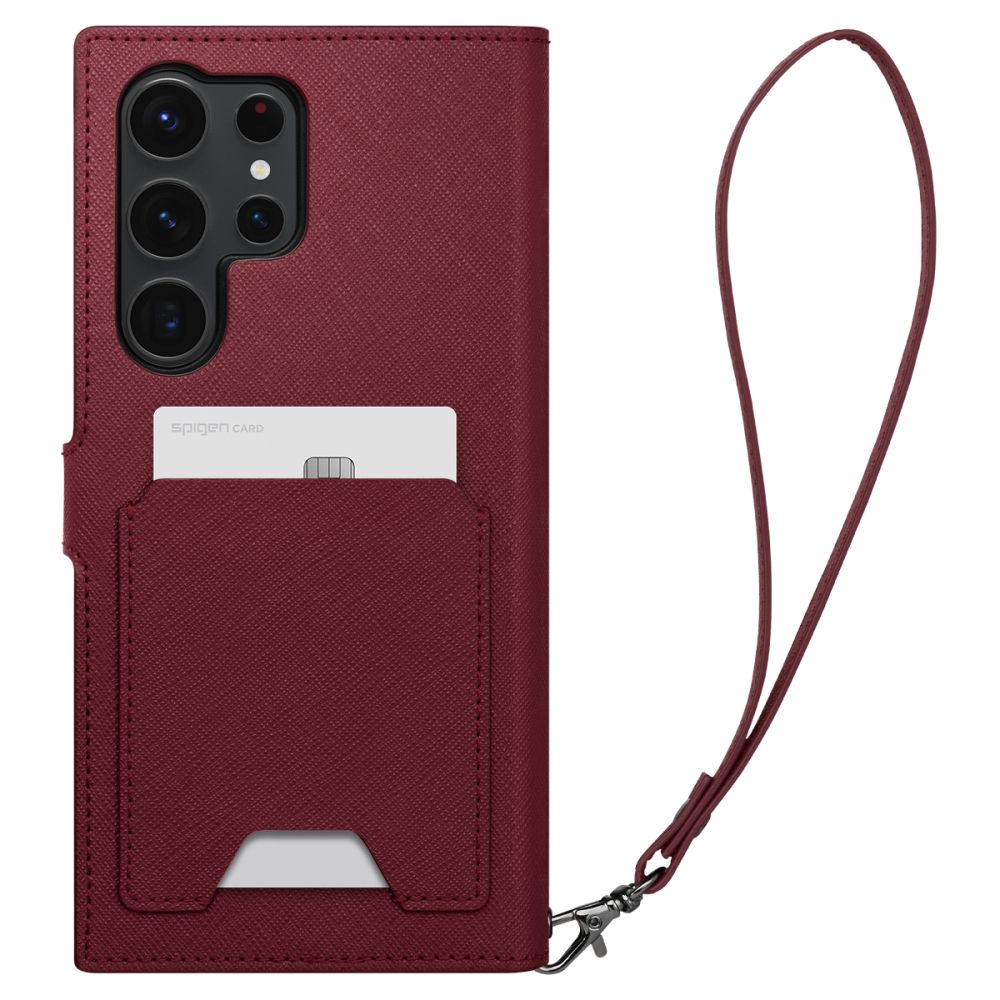 Pokrowiec etui Spigen SGP Wallet S Plus burgundy SAMSUNG Galaxy S23 Ultra / 5