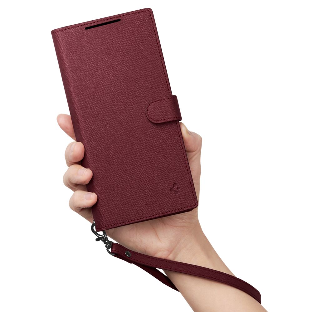 Pokrowiec etui Spigen SGP Wallet S Plus burgundy SAMSUNG Galaxy S23 Ultra / 7