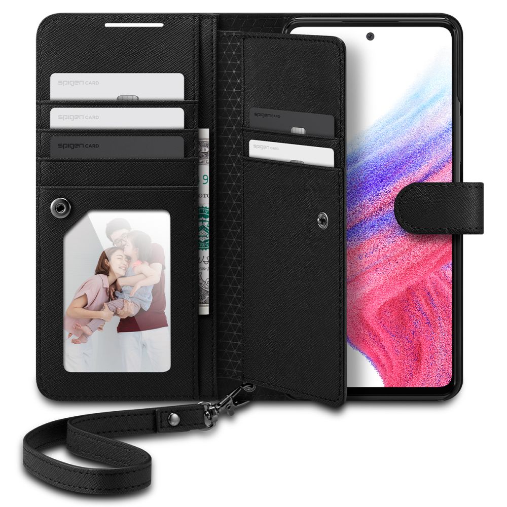 Pokrowiec etui Spigen SGP Wallet S Plus czarne SAMSUNG Galaxy A53 5G / 2
