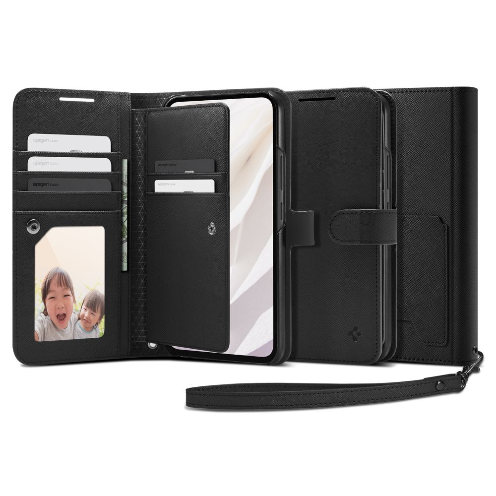 Pokrowiec etui Spigen SGP Wallet S Plus czarne SAMSUNG Galaxy A54 5G