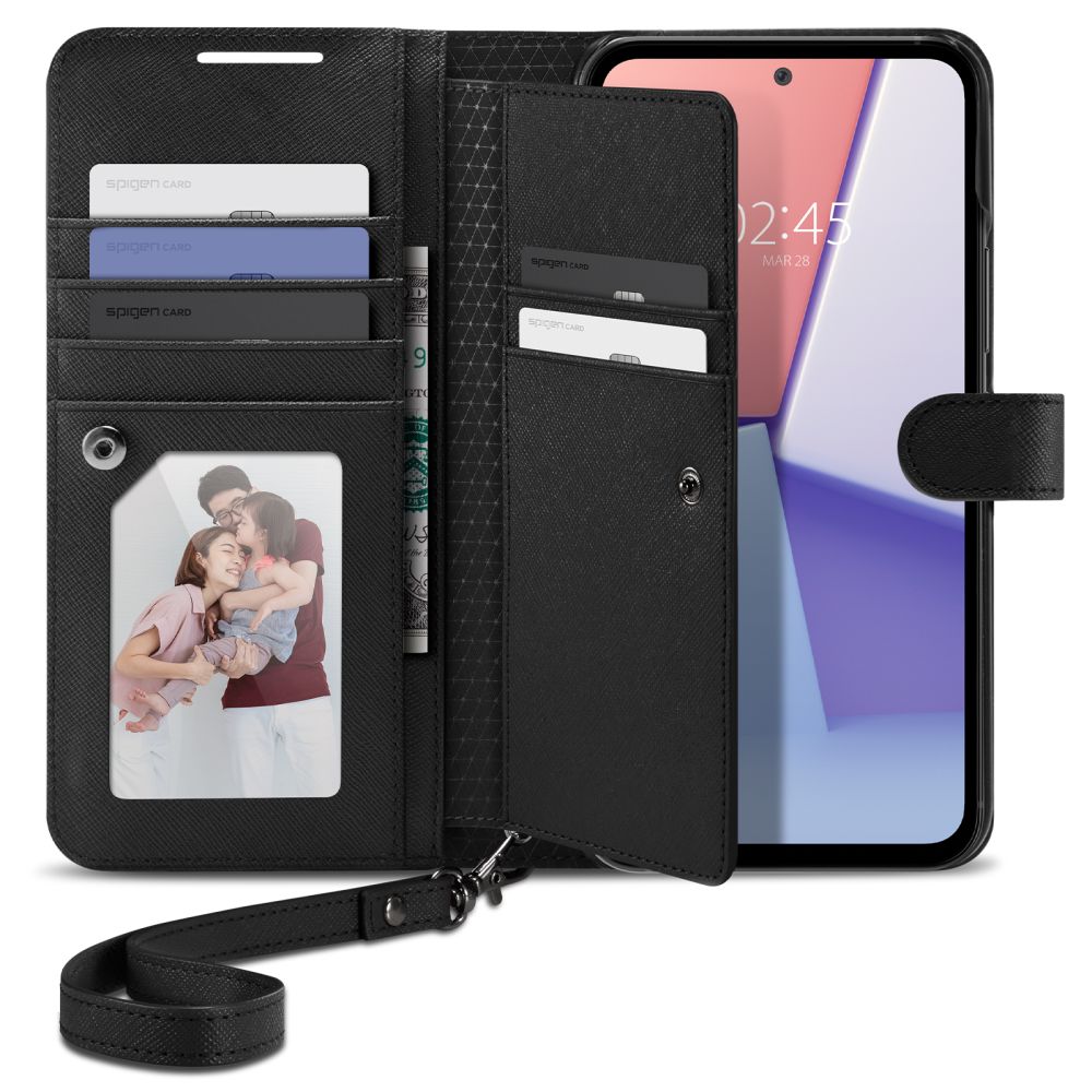 Pokrowiec etui Spigen SGP Wallet S Plus czarne SAMSUNG Galaxy A54 5G / 2