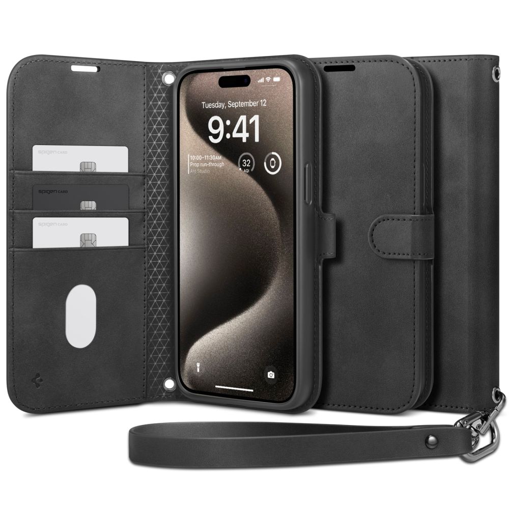 Pokrowiec etui Spigen SGP Wallet S Pro czarne APPLE iPhone 15 Pro