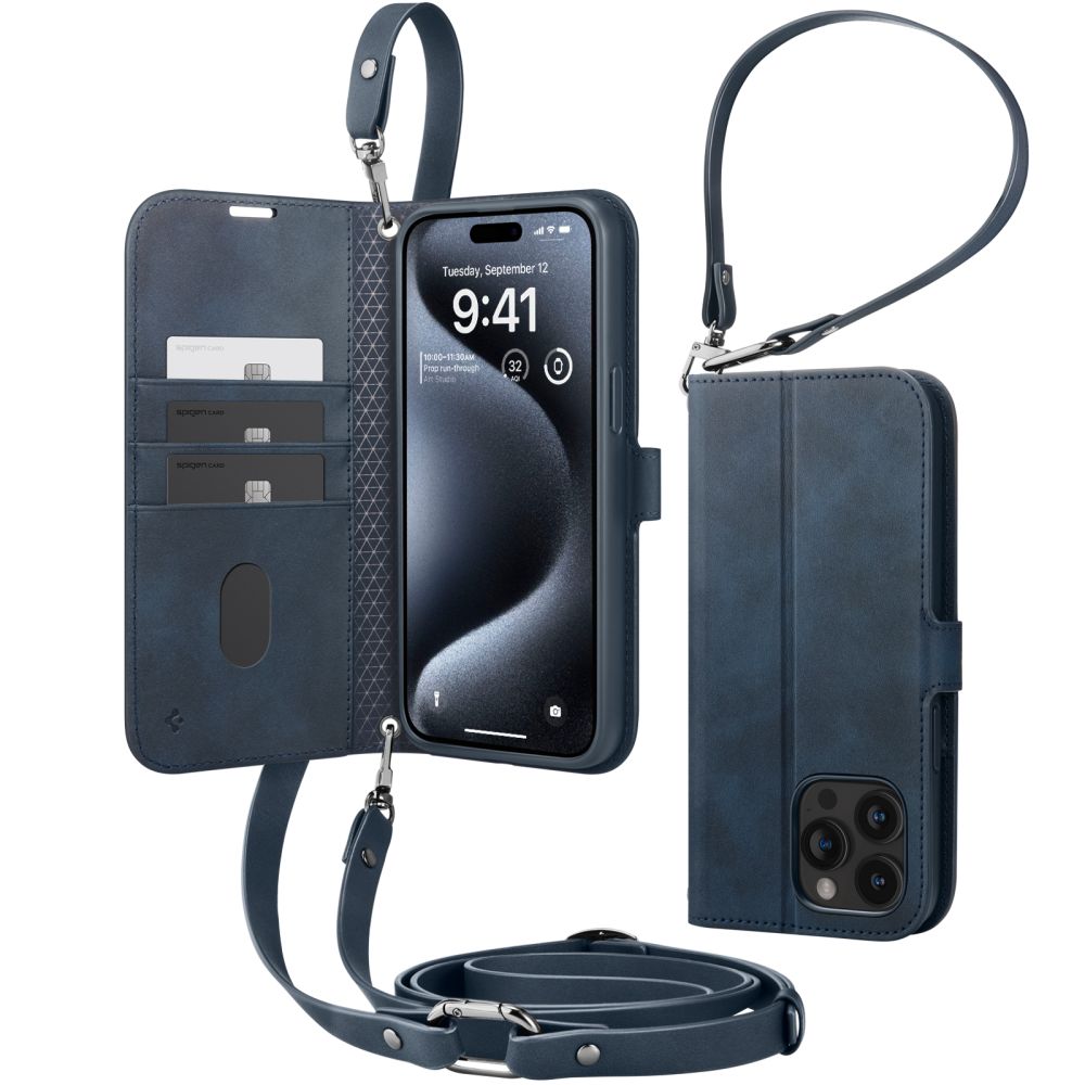 Pokrowiec etui Spigen SGP Wallet S Pro granatowe APPLE iPhone 15 Pro / 9