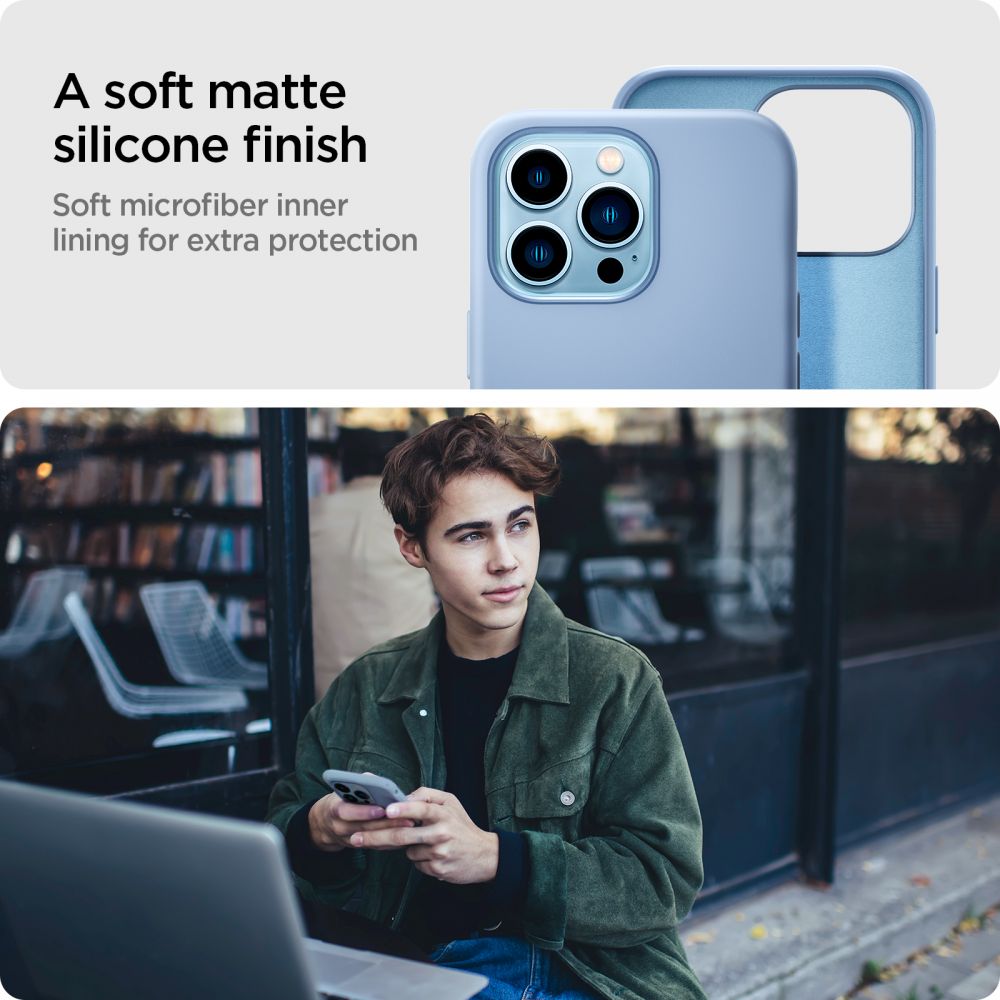 Pokrowiec etui Spigen Silicone Fit Sierra niebieskie APPLE iPhone 13 Pro / 6